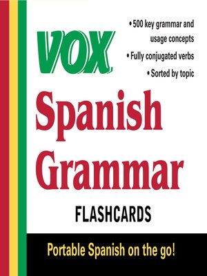 cover image of VOX Spanish Grammar Flashcards